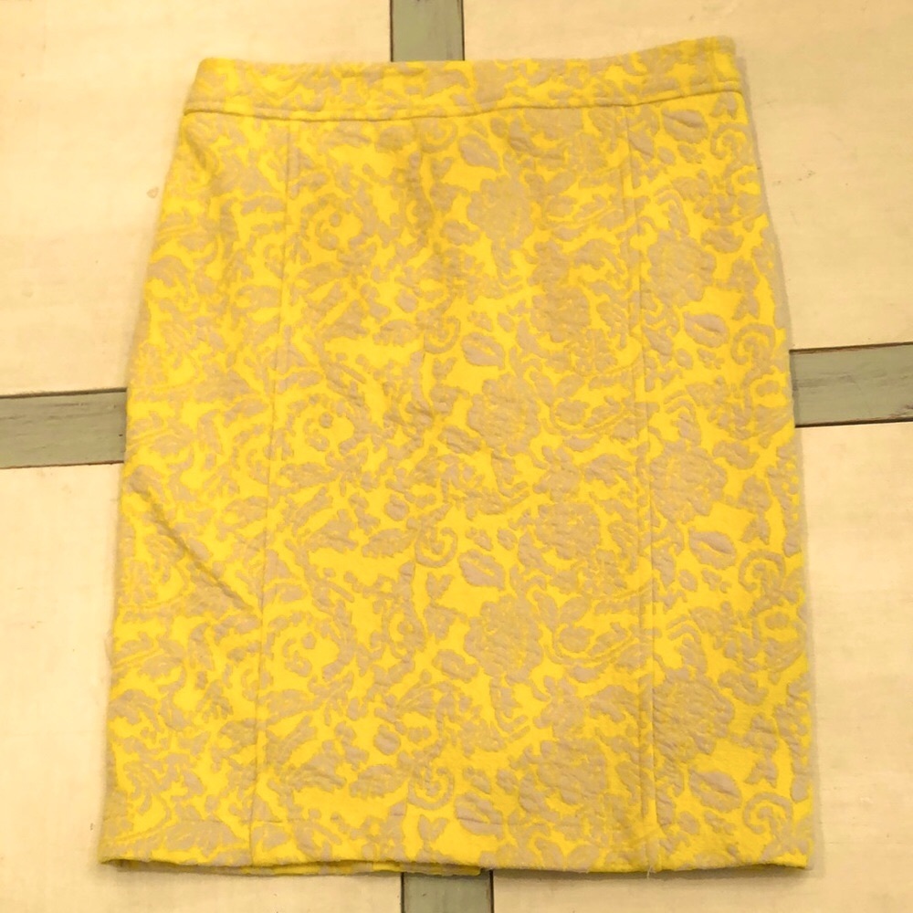 Briton Ivy Knit straight skirt yellow/gray print